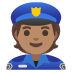 👮🏽 police officer: medium skin tone display on Google